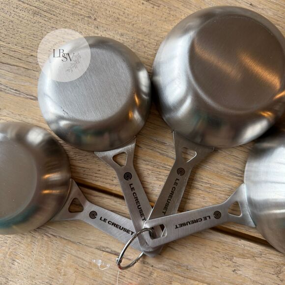 Le Creuset  Stainless Steel Batch Baking Measuring Cups Set of 4 NEW - Picture 10 of 10